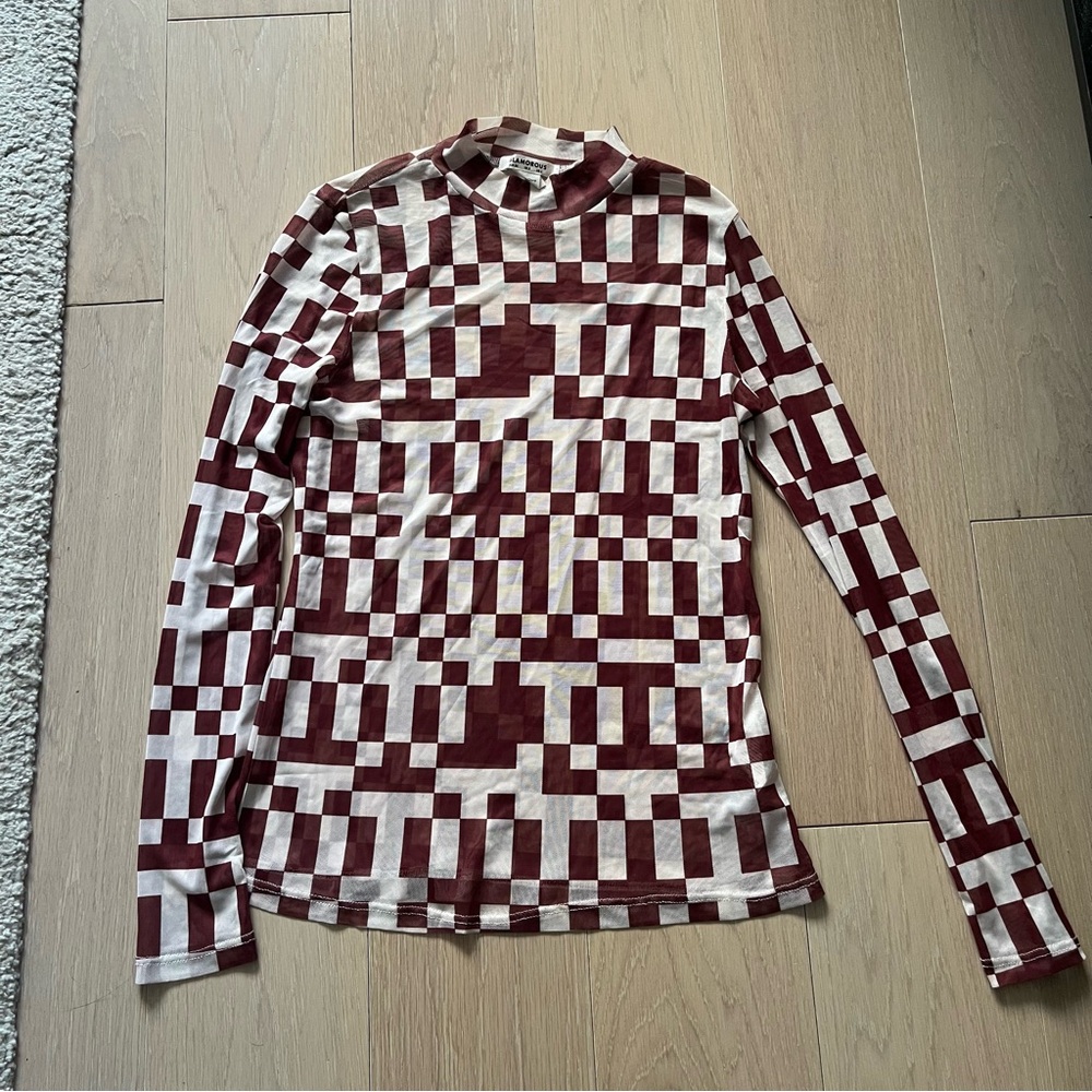 Checkered Long Sleeve Top